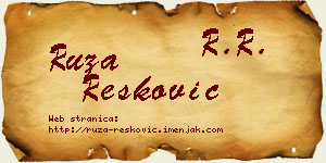 Ruža Resković vizit kartica